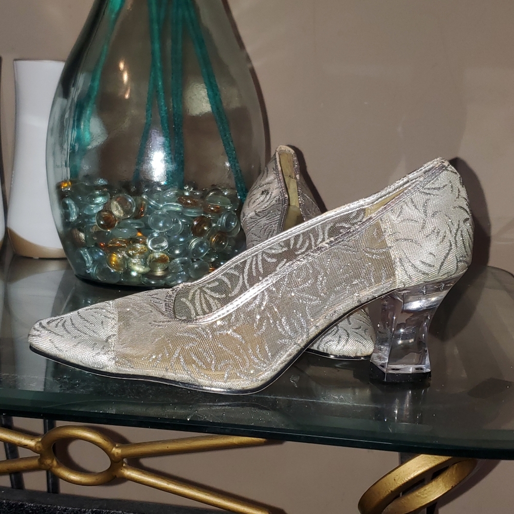 Silver Mesh Heels - Picture 2 of 8